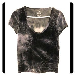 American Eagle Boat Neck Velour-Style Top - S